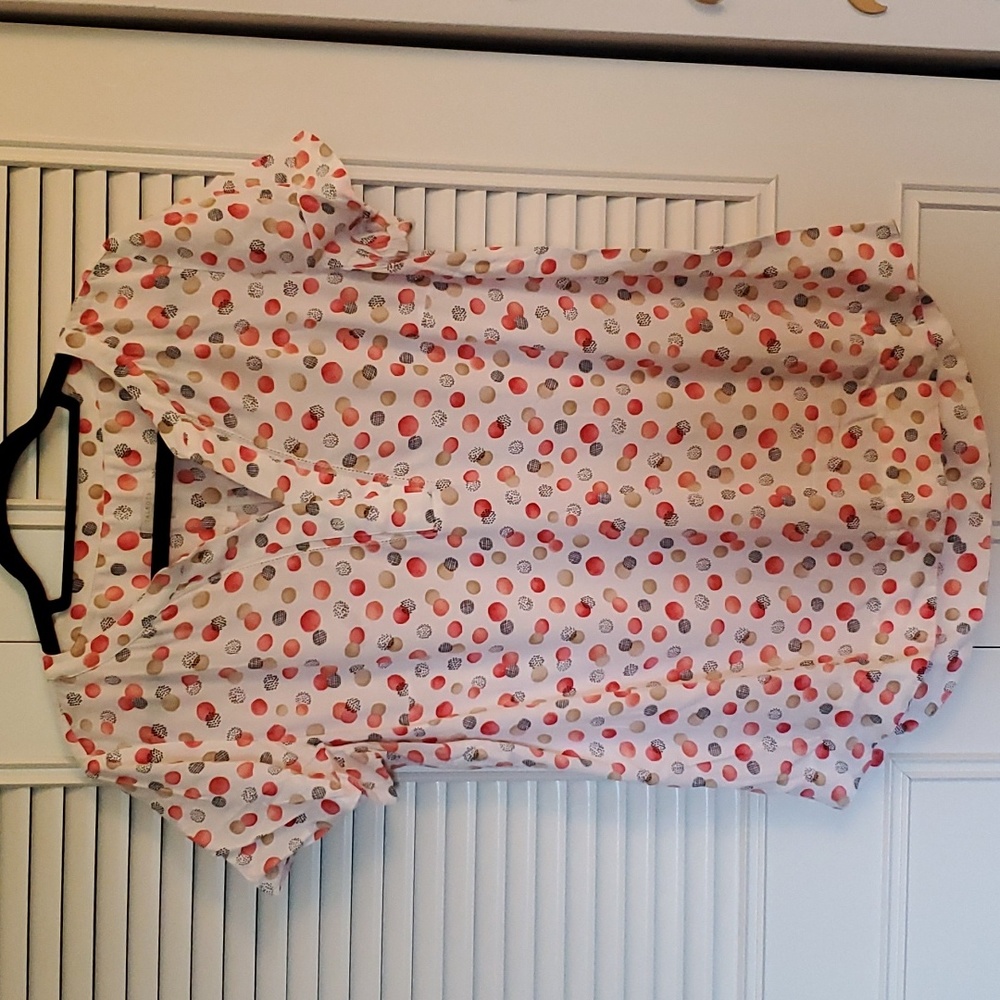 TALBOTS - Short Sleeve Dot Printed Blouse